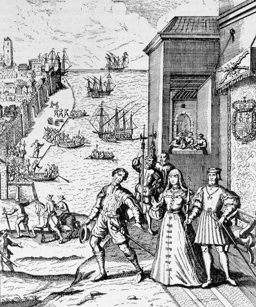 Avskjed av Columbus med Ferdinand og Isabella, fra 