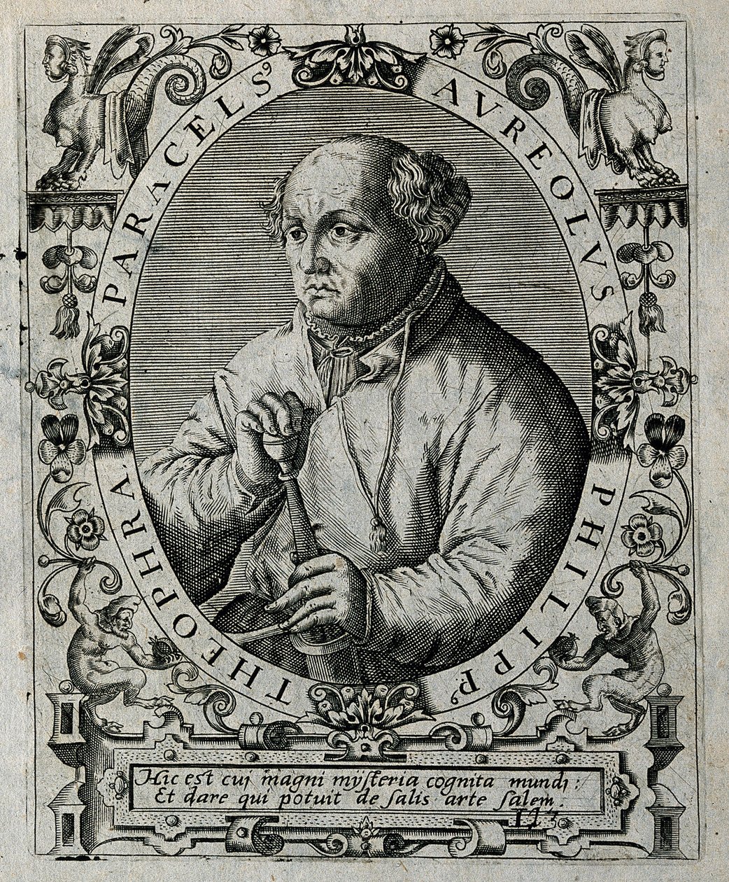 Philippus Theophrastus Aureolus Bombastus von Hohenheim Paracelsus, 1645. av Theodore de Bry