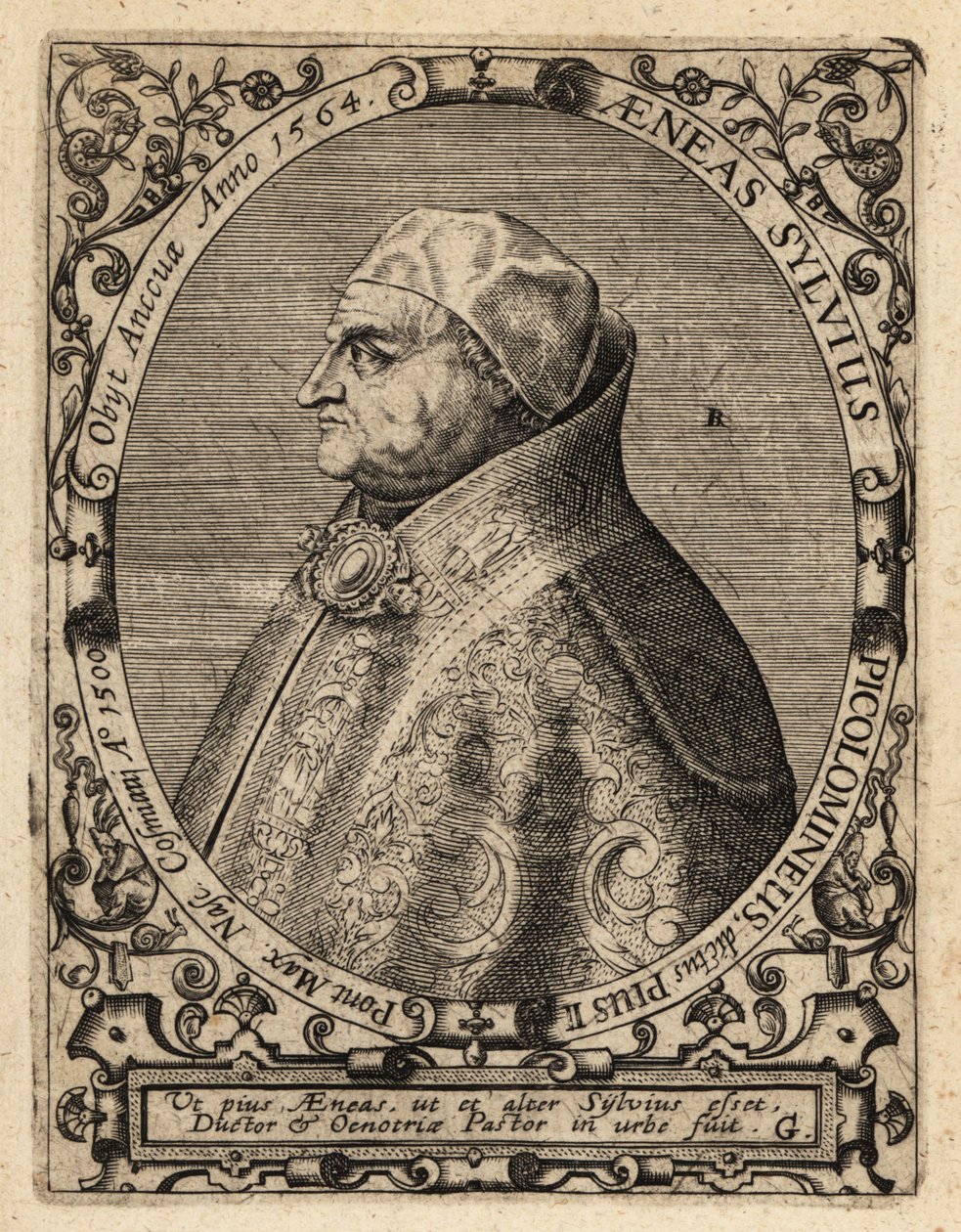 Pave Pius II av Theodore de Bry