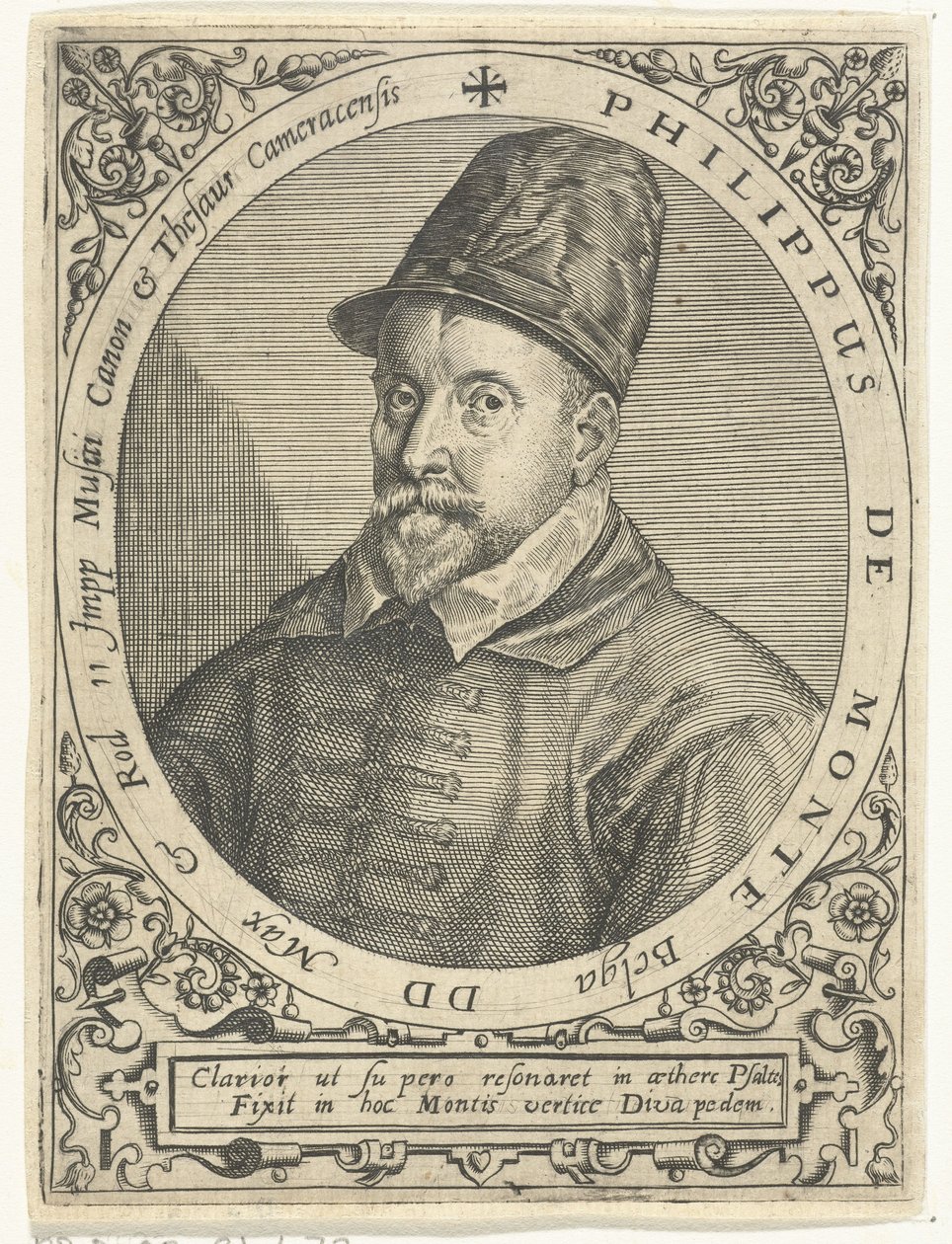 Portrett av komponisten Philippe de Monte (1521-1603) av Theodore de Bry