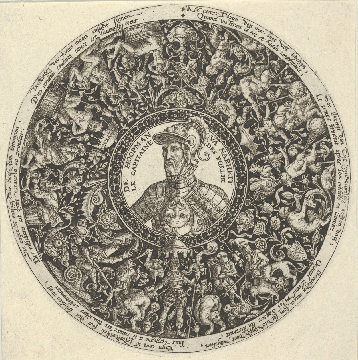 Portrett av hertugen av Alva, fra en serie med Tazza-design, ca. 1588. av Theodore de Bry