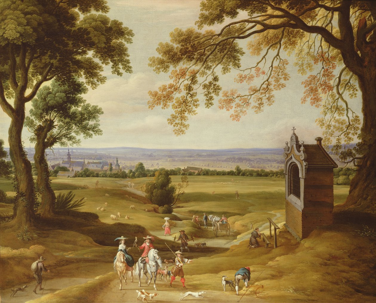 Landskap med Brussel i det fjerne av Theodore van Heil