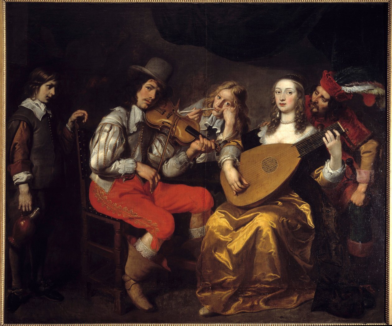 En konsert i 1650 (Nederland). Maleri av Van Thulden (1606-1669) Ec. Flam. av Theodore van Thulden