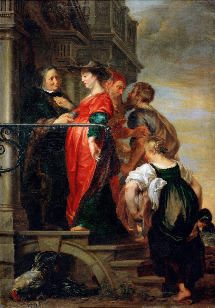 La Visitation de la Vierge Marie - The Visitation of the Blessed Virgin Mary, av Thulden, Theodoor, van (1606-1669). Olje på lerret, før 1669. Dimensjon : 205x144 cm. Kunsthistorisk museum, Vienne av Theodore van Thulden