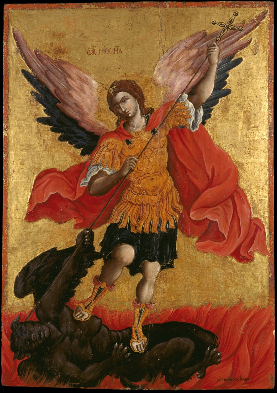 Ikon for erkeengelen Michael (eggtempera på panel) av Theodoros Pulakis