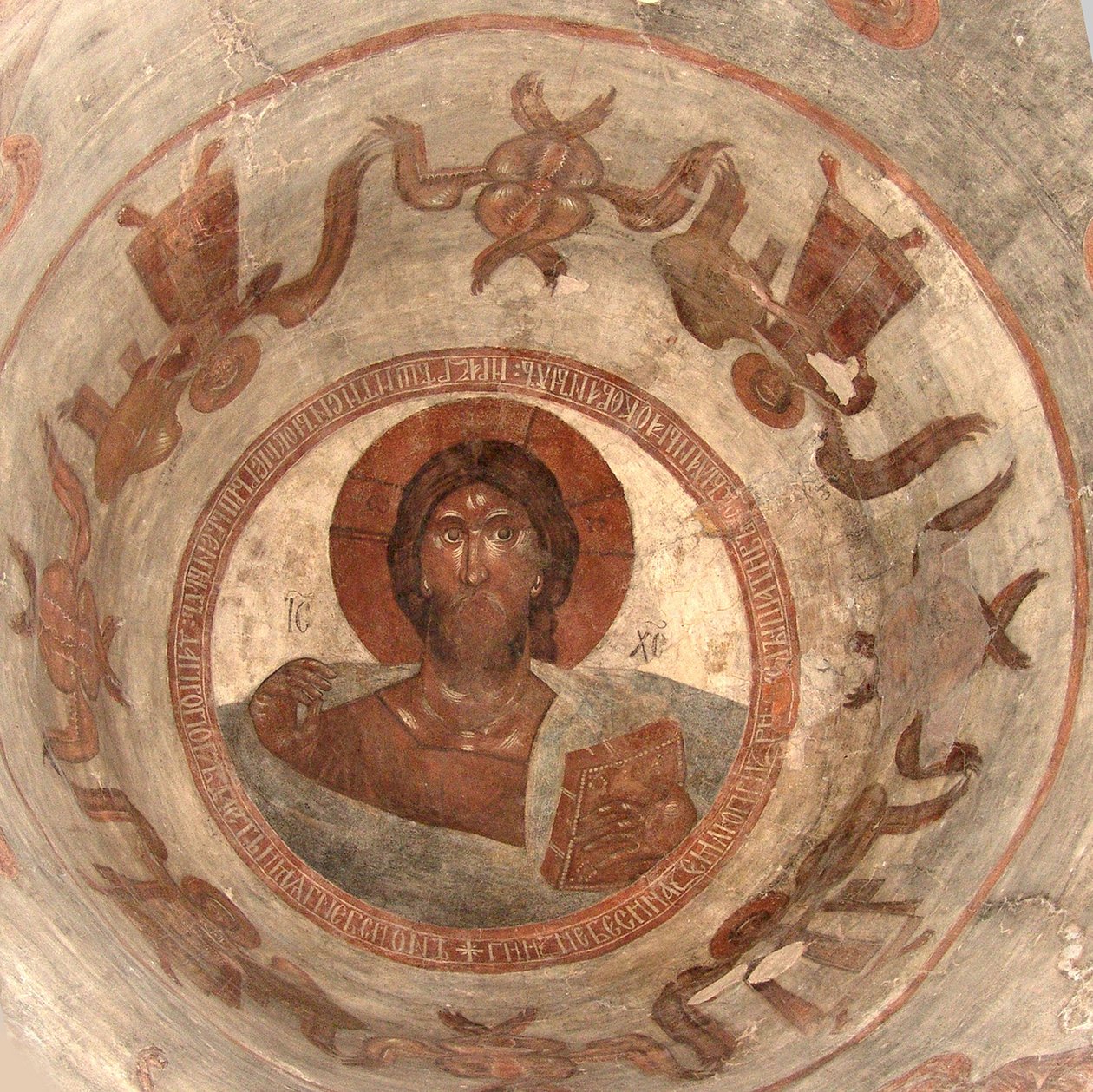 Salvator Mundi, verdens frelser, 1378 av Theophanes the Greek