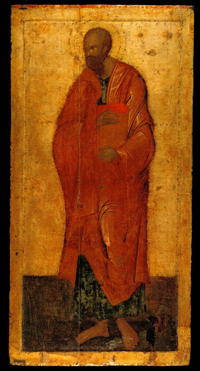 Apostelen Paulus. Ikon fra Deesis Iconostasis, siste kvartal av 1300-tallet av Theophanes the Greek