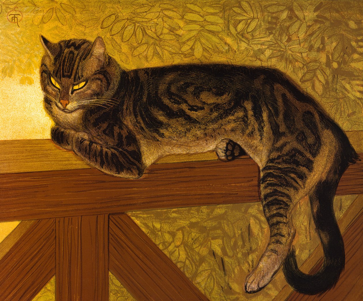 Sommer, katt på en balustrade, 1909 av Théophile Alexandre Steinlen