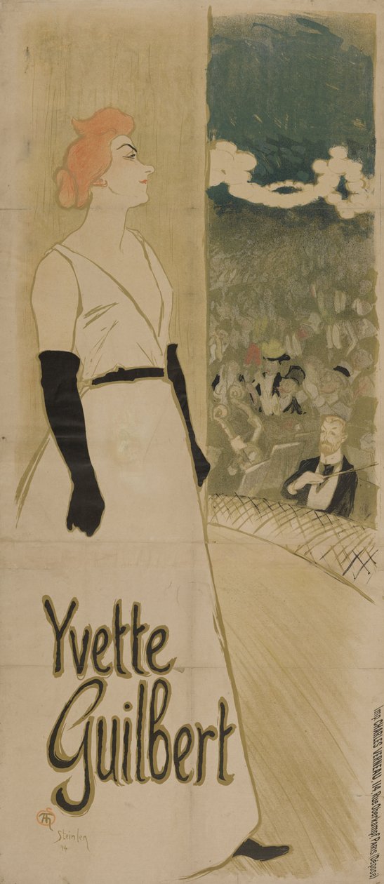 Yvette Guilbert-ambassadører, 1894 av Théophile Alexandre Steinlen