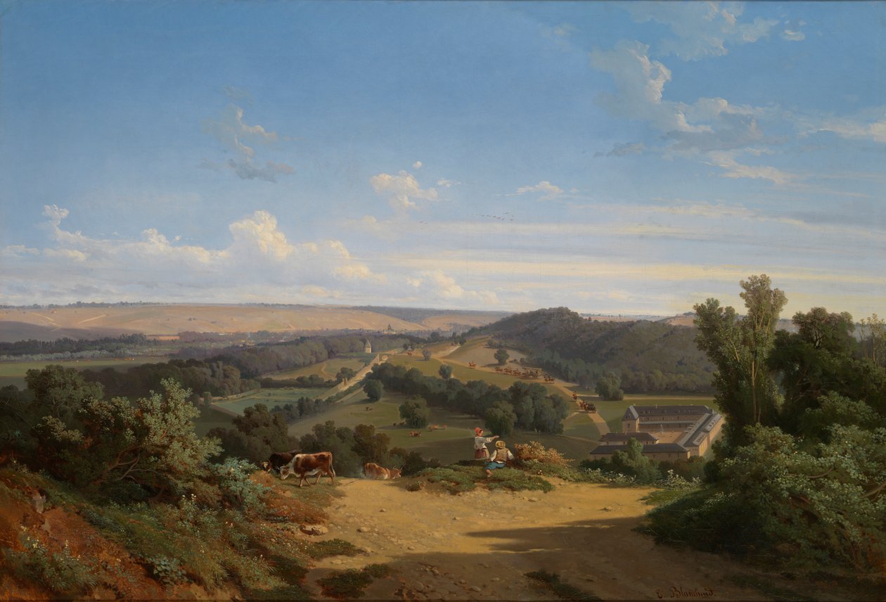 Ankomst til den nye parken, Chateau dEu, 1846 av Theophile Blanchard