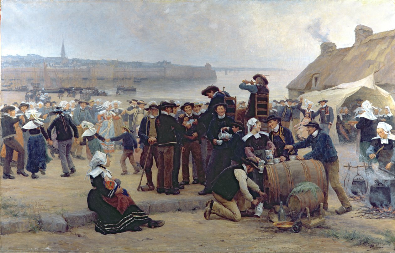 Benådningen i Bretagne (se 164316, 164317 for detaljer) av Theophile Louis Deyrolle