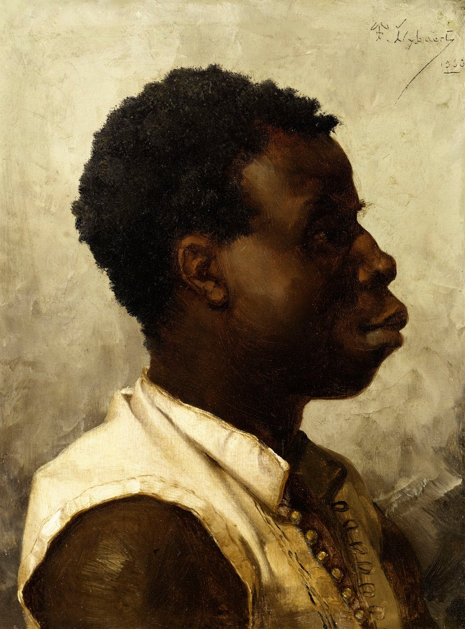 Portrett av en ung afrikaner, 1883 av Theophile Marie Francois Lybaert