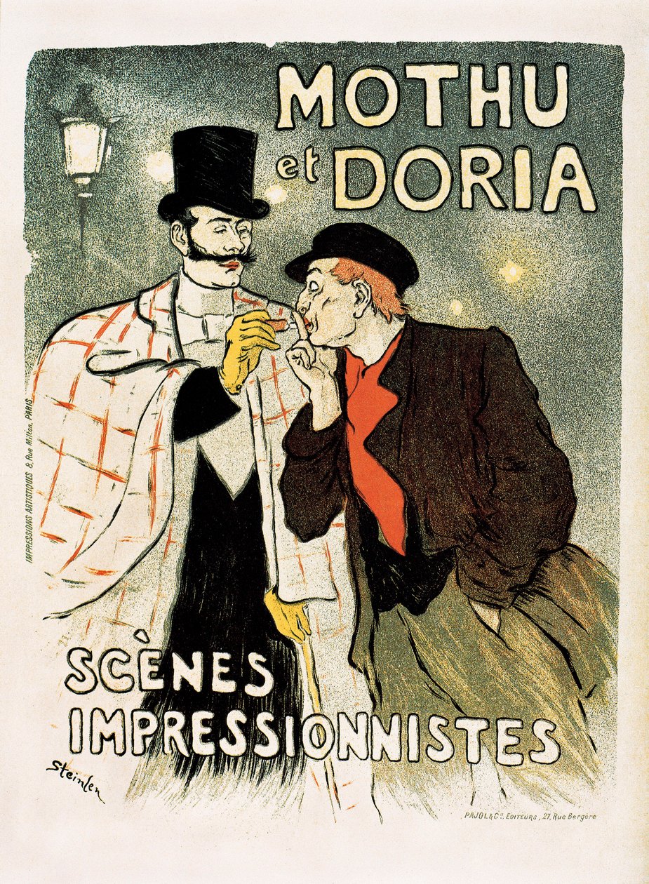Annonseplakat for sangerne Mothu & Doria av Théophile Alexandre Steinlen