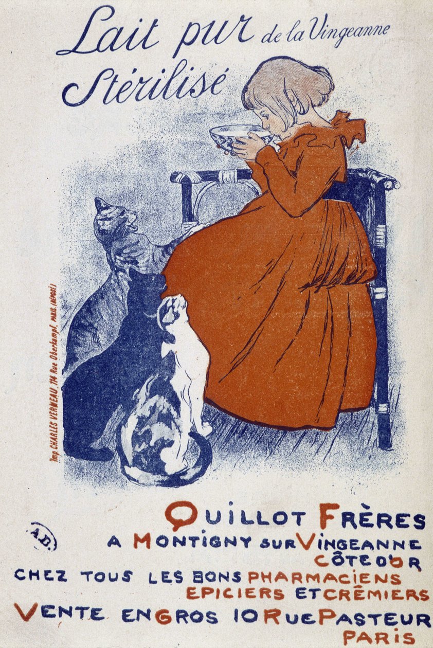 Reklameplakat for Vingeonnes rene melk - av Steinlen av Théophile Alexandre Steinlen
