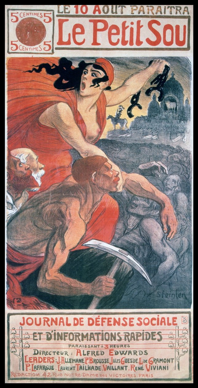 Art Nouveau-omslagsdesign av Steinlen, for et fransk magasin 