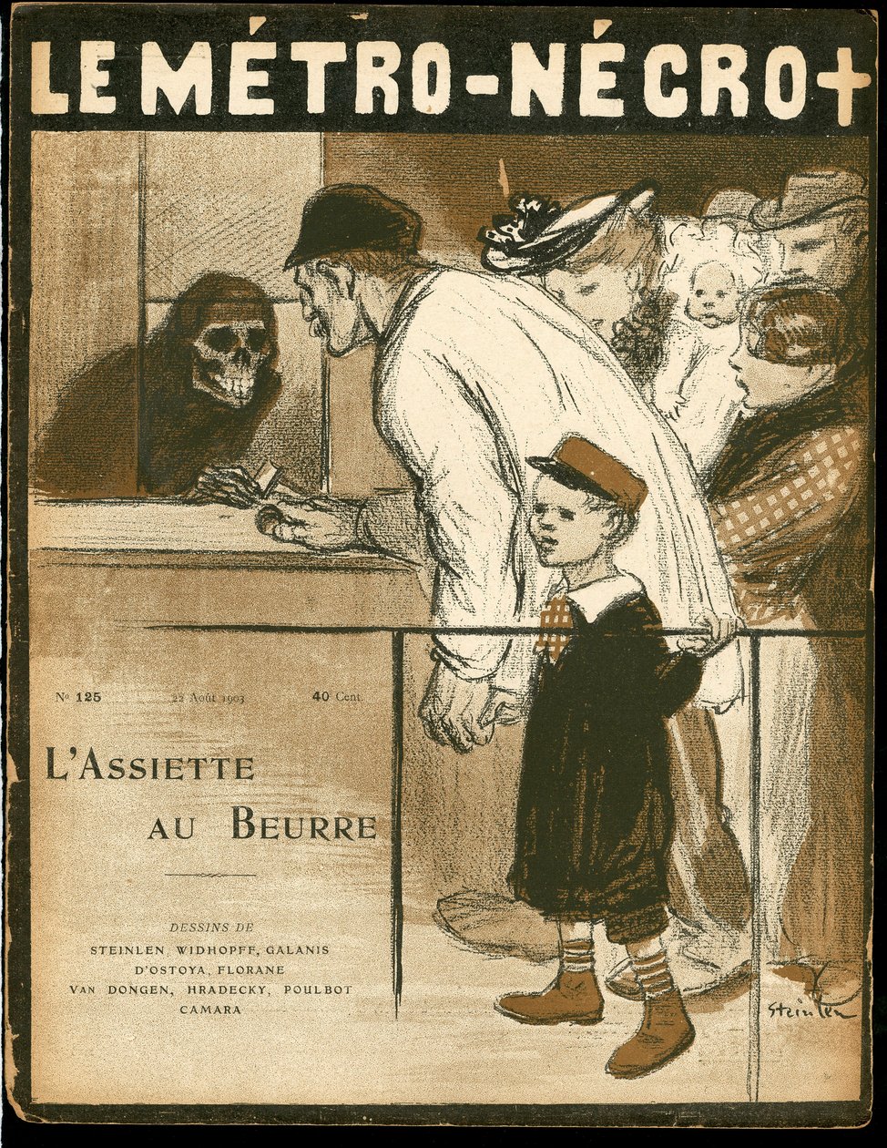 Omslag til "" The Butter Plate"", nummer 125, Satirique en Colors av Théophile Alexandre Steinlen
