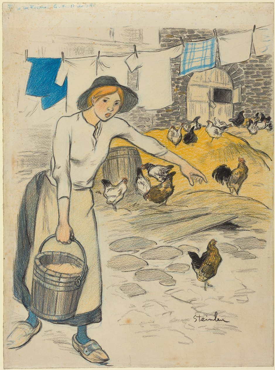 Gårdsjente av Théophile Alexandre Steinlen