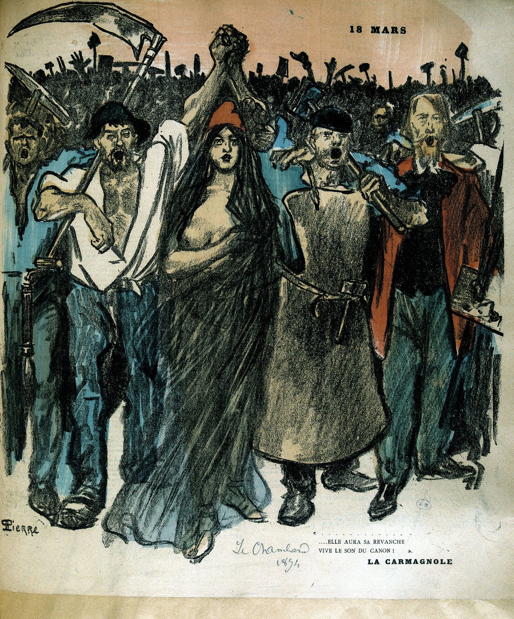 La Carmagnole - i "Le Chambard" (allegori om republikken) av Théophile Alexandre Steinlen