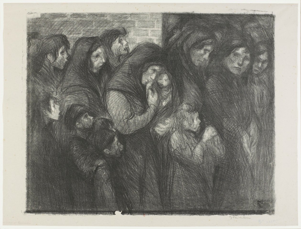 [Enkene fra Courrières] av Théophile Alexandre Steinlen