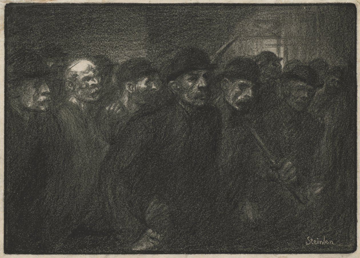 Arbeidere forlater fabrikken av Théophile Alexandre Steinlen