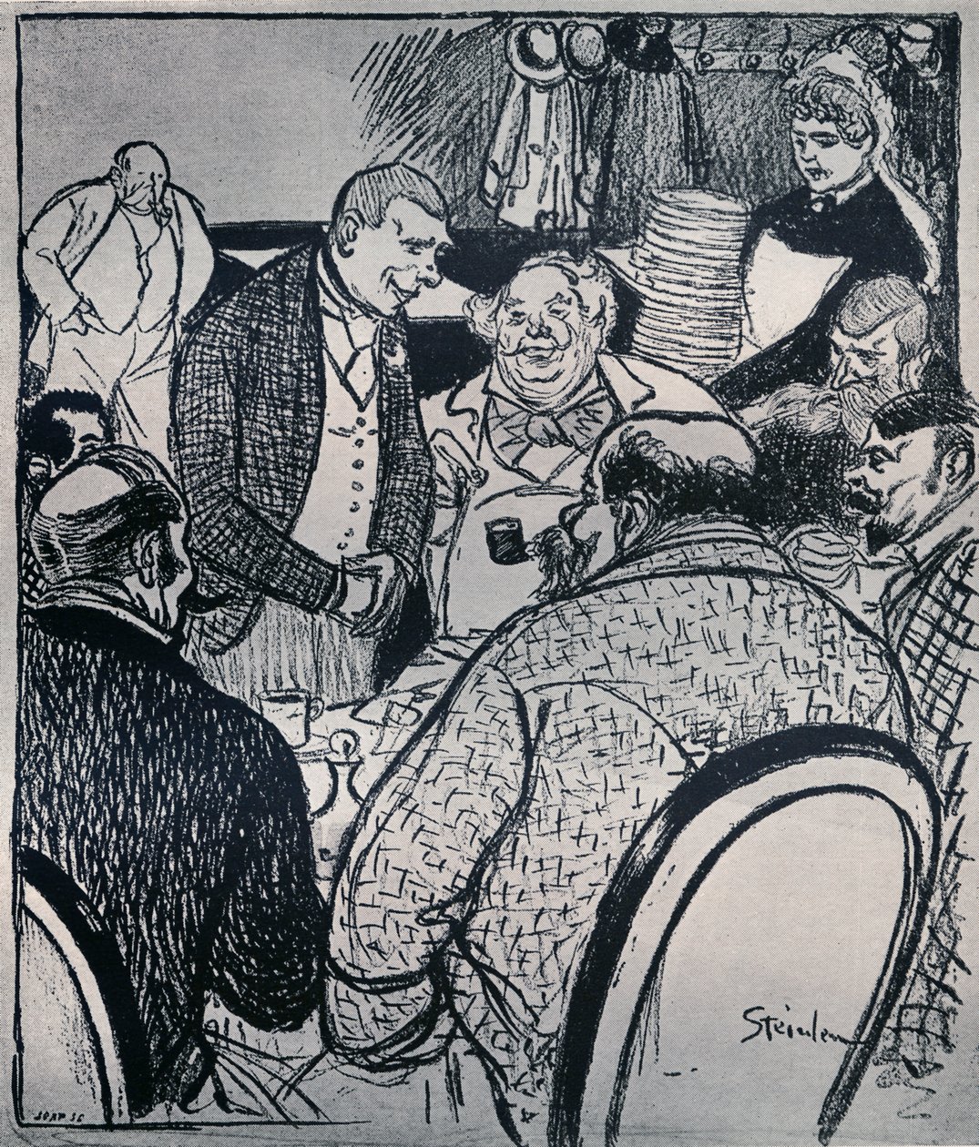 Paris Café-scene av Théophile Steinlen av Théophile Alexandre Steinlen