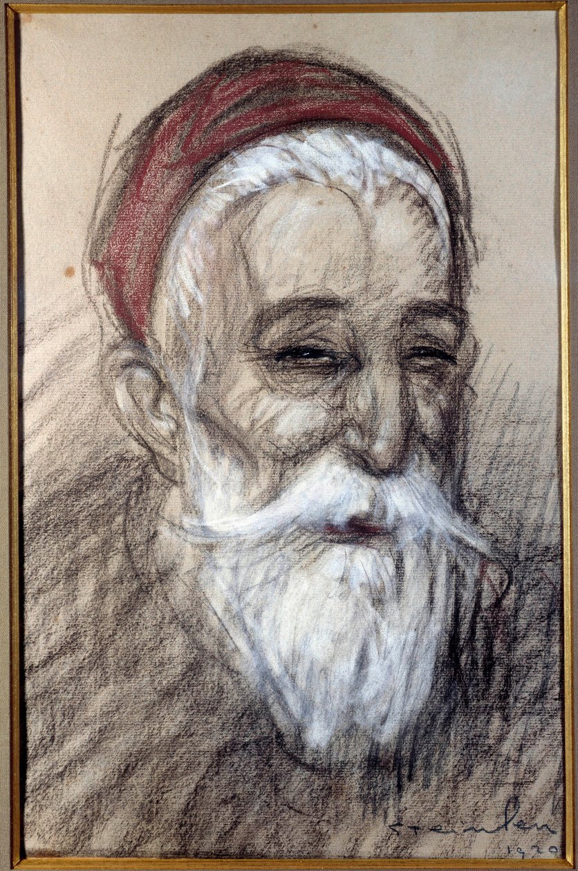 Portrett av den franske politikeren Anatole France (1844-1924) kritttegning av Theophile Alexandre Steinlen (1859-1923) 1920 Vernon, Musee Poulain av Théophile Alexandre Steinlen