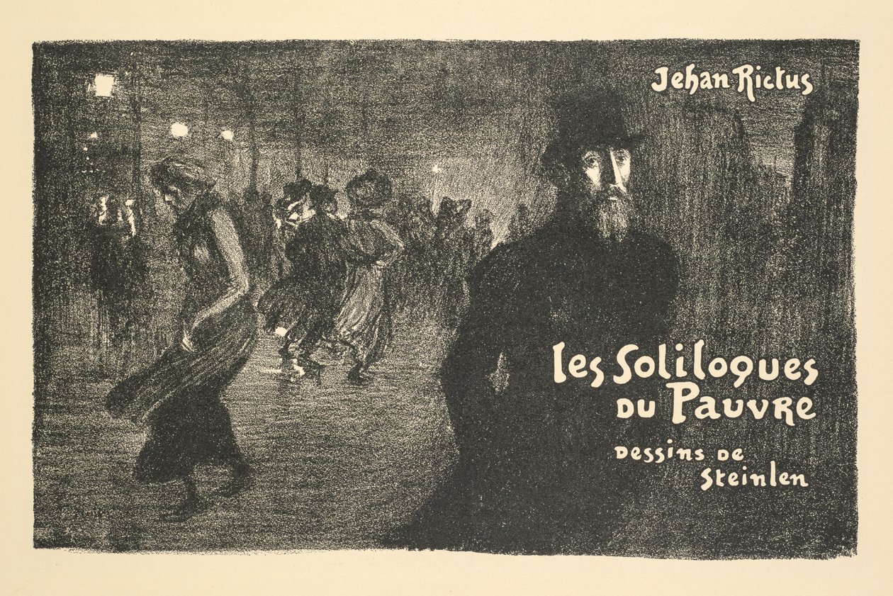 Bokhandel og avisprospekt: Den fattige mannens monologer av Jehan Rictus av Théophile Alexandre Steinlen