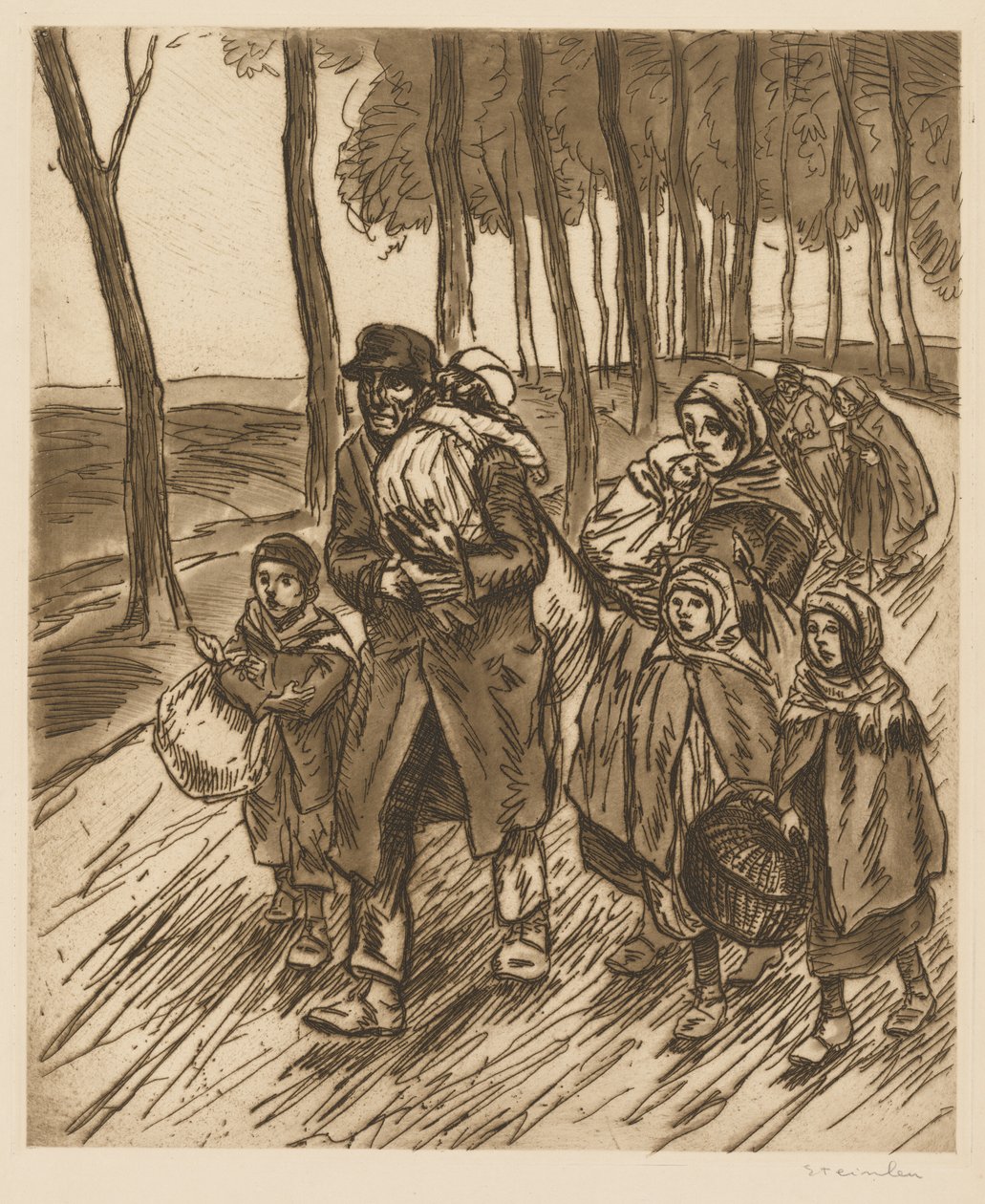 Flyktningfamilie av Théophile Alexandre Steinlen
