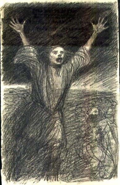 Sosialistisk uro (Le Chambard Socialiste), ca. 1894 (blyant) av Théophile Alexandre Steinlen