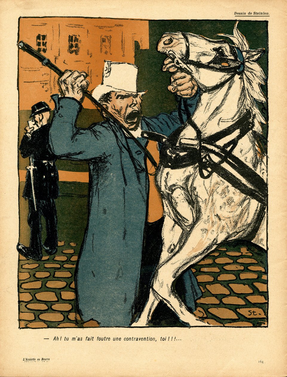 Smørtallerkenen, satirisk i farger av Théophile Alexandre Steinlen