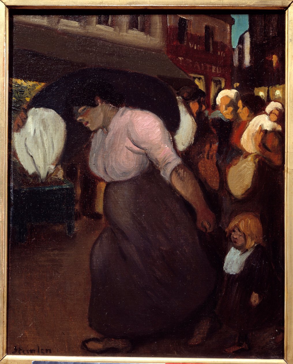Vaskemaskinen. Maleri av Theophile Alexandre Steinlen (1859 - 1923), 1900-tallet. Olje på lerret. Vernon, Musee Poulain av Théophile Alexandre Steinlen