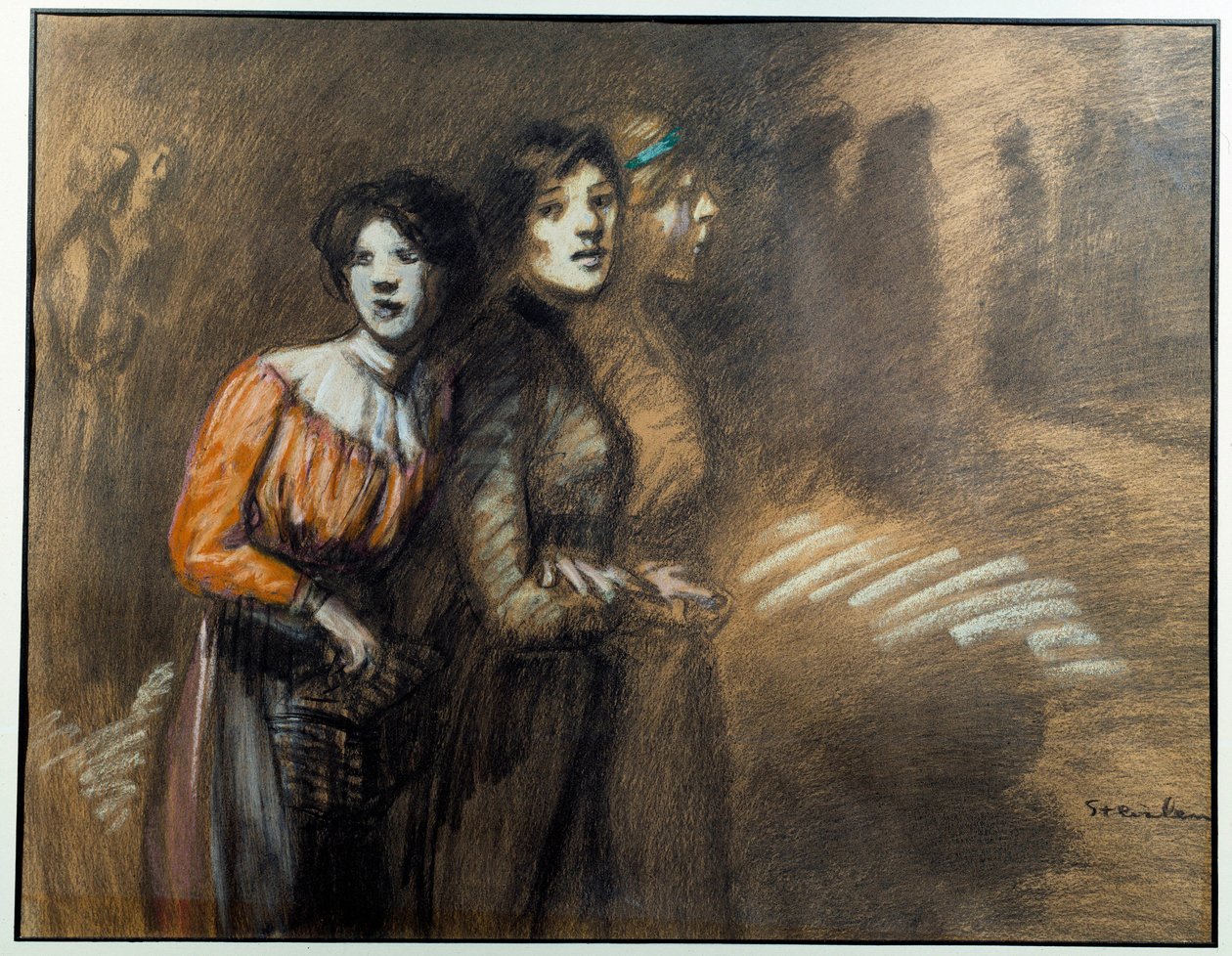 Tre smuler. Maleri av Theophile Alexandre Steinlen (1859-1923), 1900-tallet. Vernon, Musee Poulain av Théophile Alexandre Steinlen