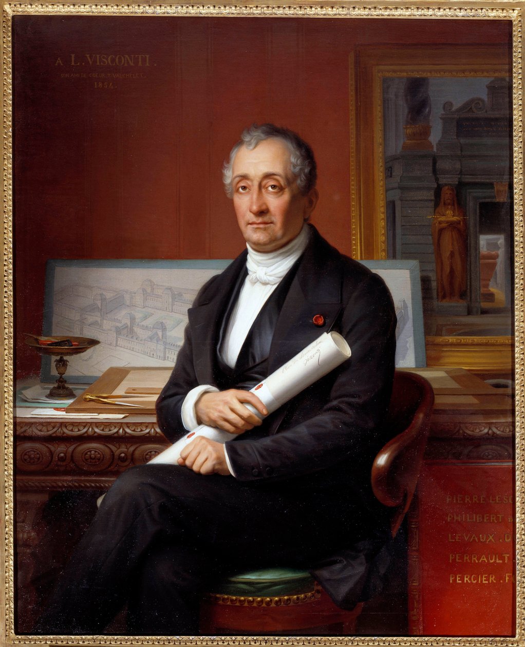 Portrett av Louis Tullius Visconti (1791-1853) arkitekt Maleri av Theophile Vauchelet (1802-1873) av Theophile Auguste Vauchelet