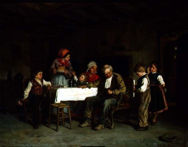 En overraskelsesfest (panel) av Theophile Emmanuel Duverger