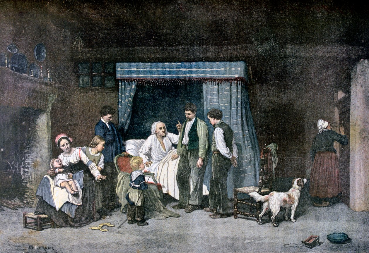 Arbeideren og hans barn, 1892 av Theophile Emmanuel Duverger
