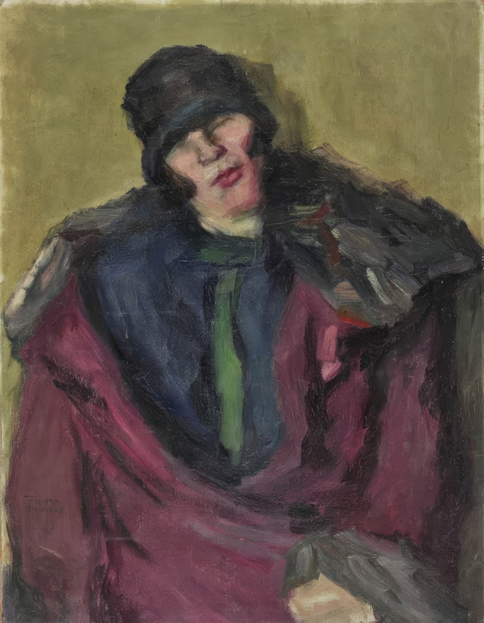 Damenporträt von Theophrastos Triantaphyllidis