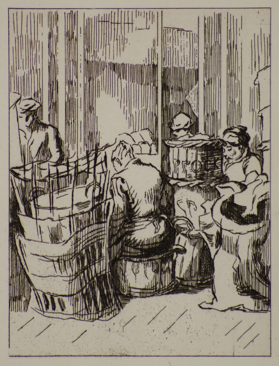 Menn og kvinner med kurver, 1900-tallet (etsing) av Therese Lessore