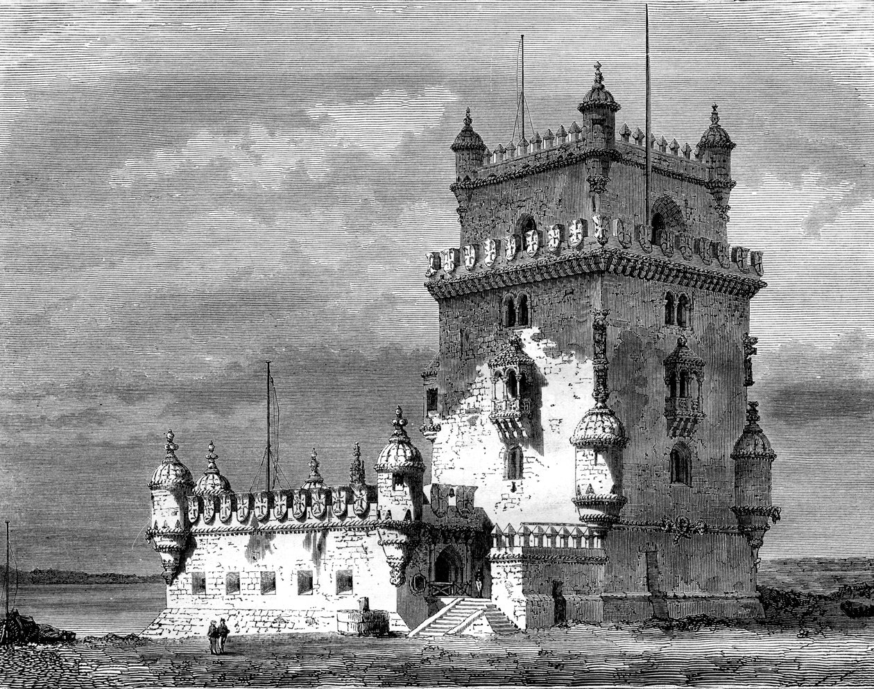Belém-tårnet, Lisboa, Portugal, 1800-tallet. av Therond