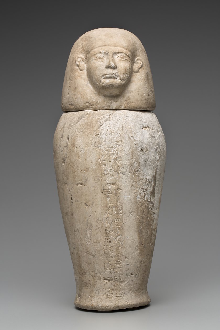 Baldakinkrukke med mannshode (kalkstein) av Third Intermediate Period Egyptian