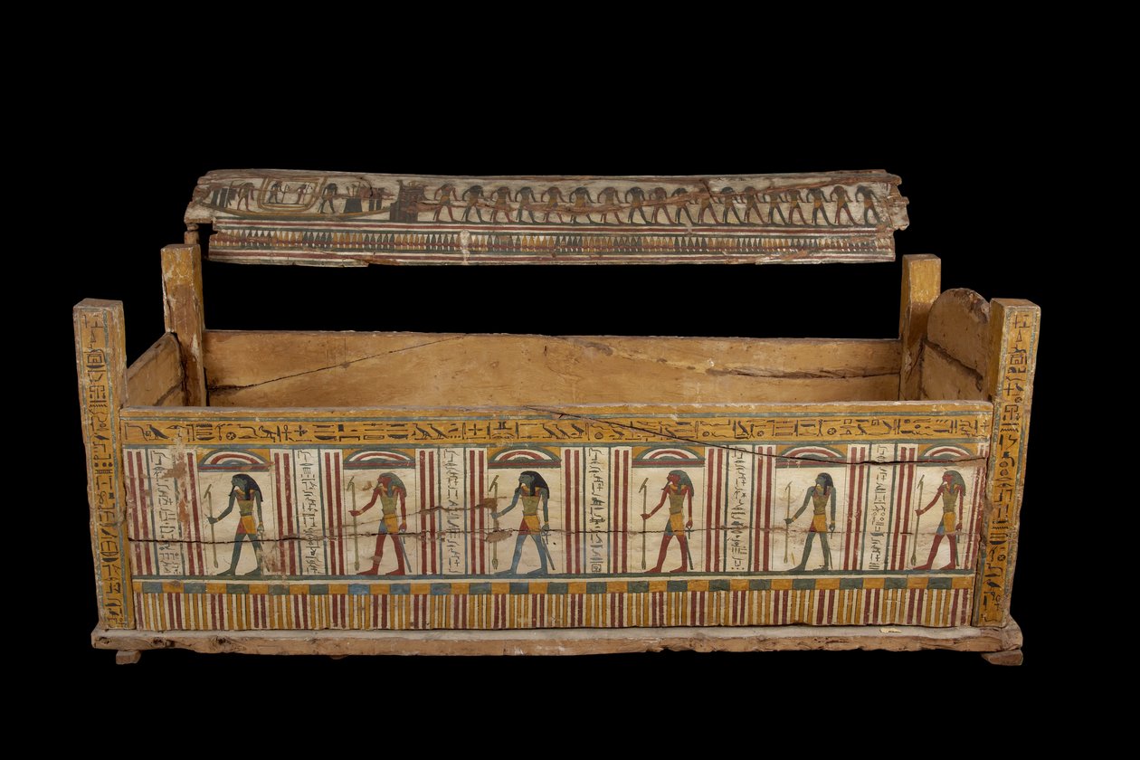 Djeddjehutefankh kiste (tre og bein) av Third Intermediate Period Egyptian