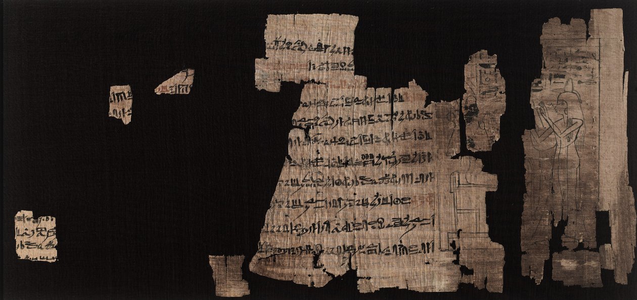 Ark med hieratisk inskripsjon om Neskhonsu, sangeren til den store guden Amun av Third Intermediate Period Egyptian