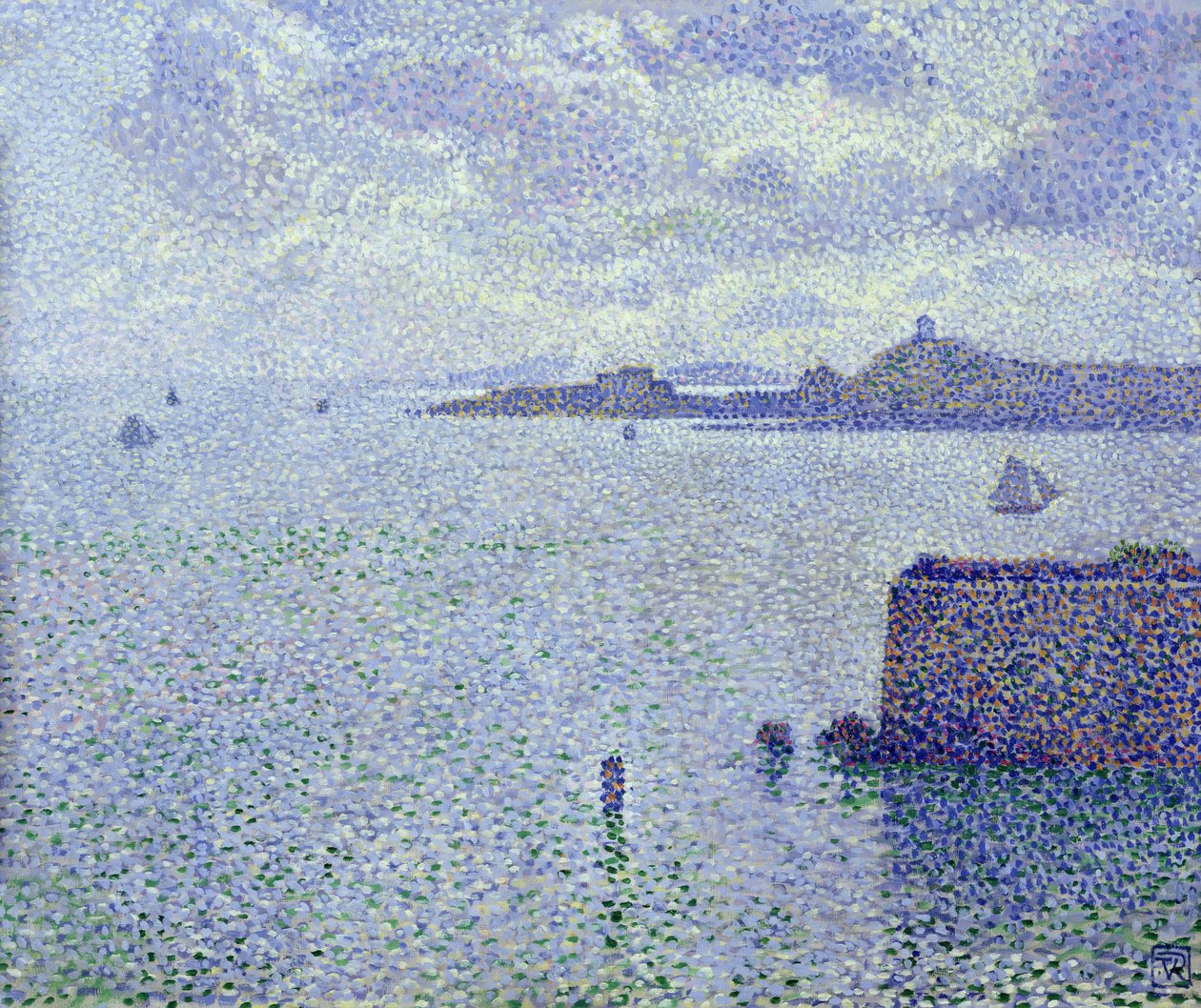 Seilbåter i en elvemunning, ca. 1892-93 av Théo van Rysselberghe