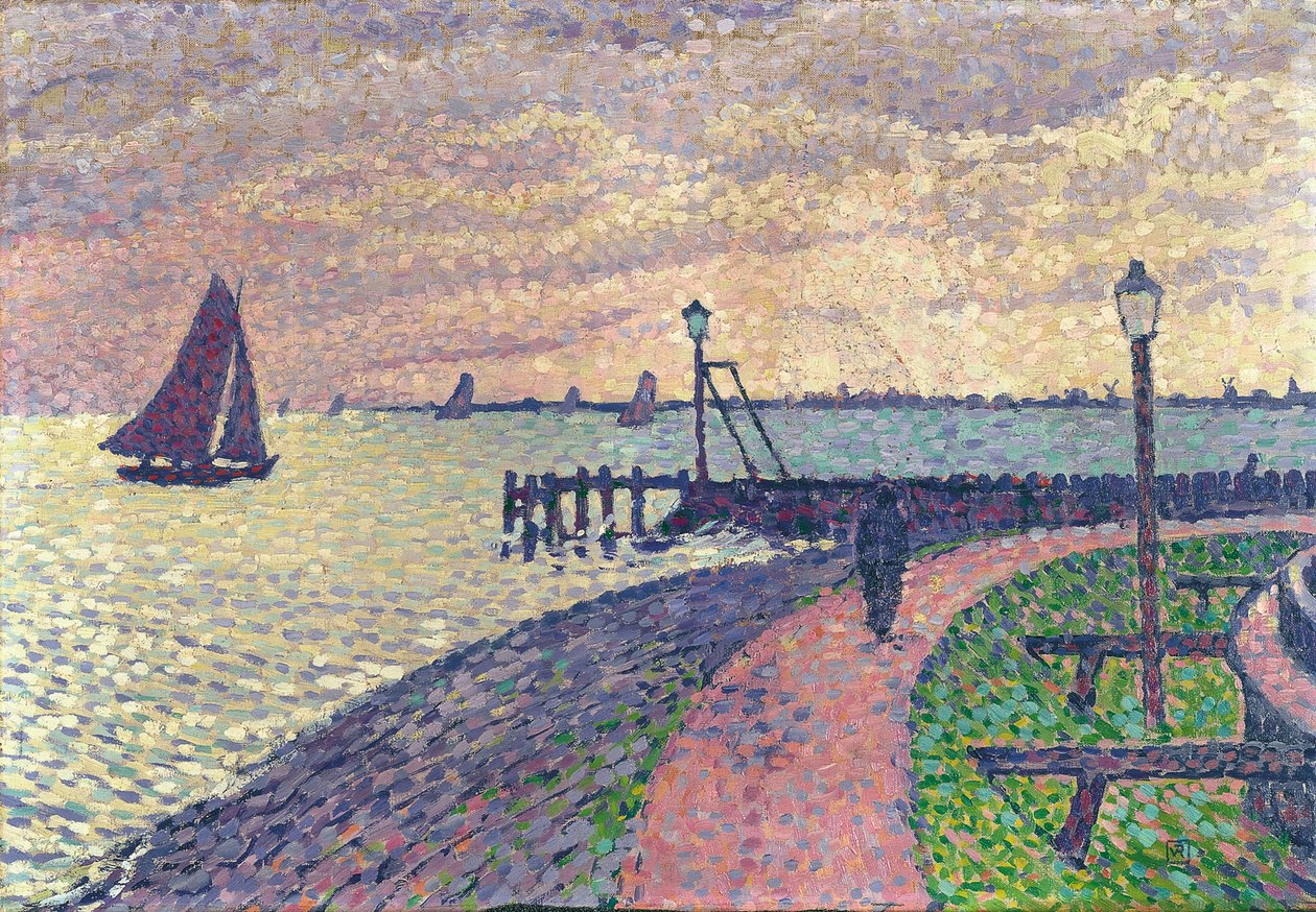 Inngang til havnen i Volendam av Théo van Rysselberghe