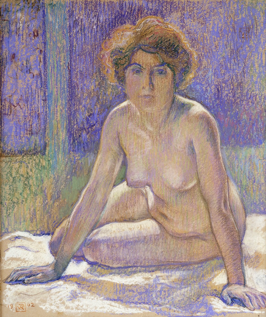Sittende naken kvinne, ca. 1912 av Théo van Rysselberghe