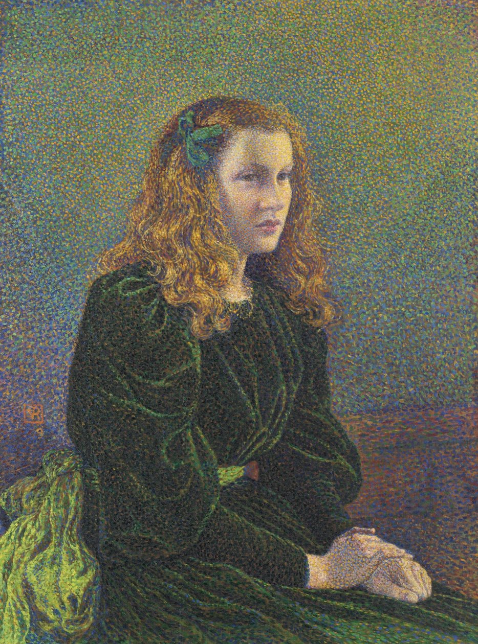 Ung kvinne i en grønn kjole Germaine Maréchal, 1893 av Théo van Rysselberghe