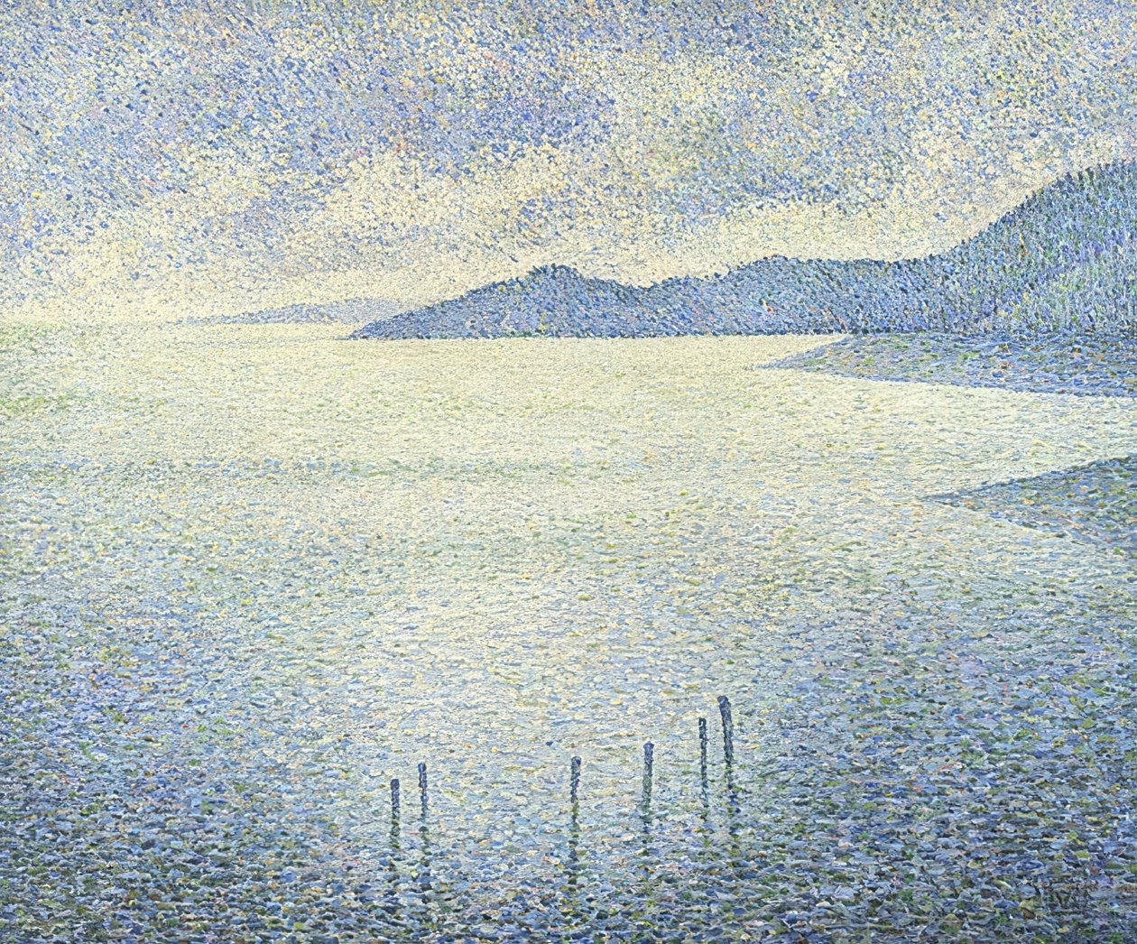 Seaside scene. Rundt 1892 av Théo van Rysselberghe