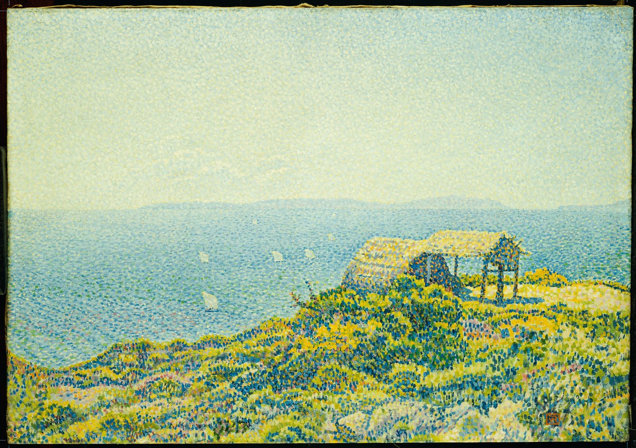 Ile du Levant, sett fra Cap Benat, 1893 av Théo van Rysselberghe