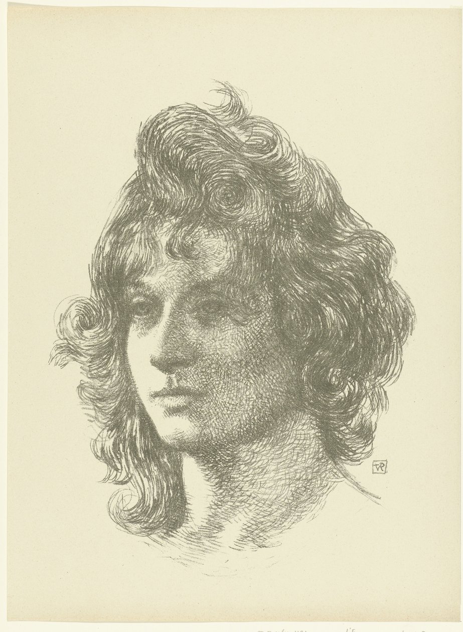 Portret av en ung kvinne Studie av en ung kvinnes hode The Trial (serietittel) av Théo van Rysselberghe