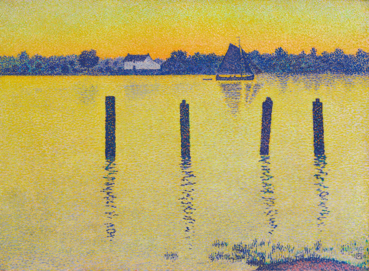 Seilbåt på Schelde av Théo van Rysselberghe