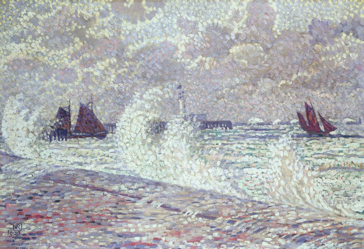 Havet under jevndøgn, Boulogne-sur-Mer, 1900 av Théo van Rysselberghe